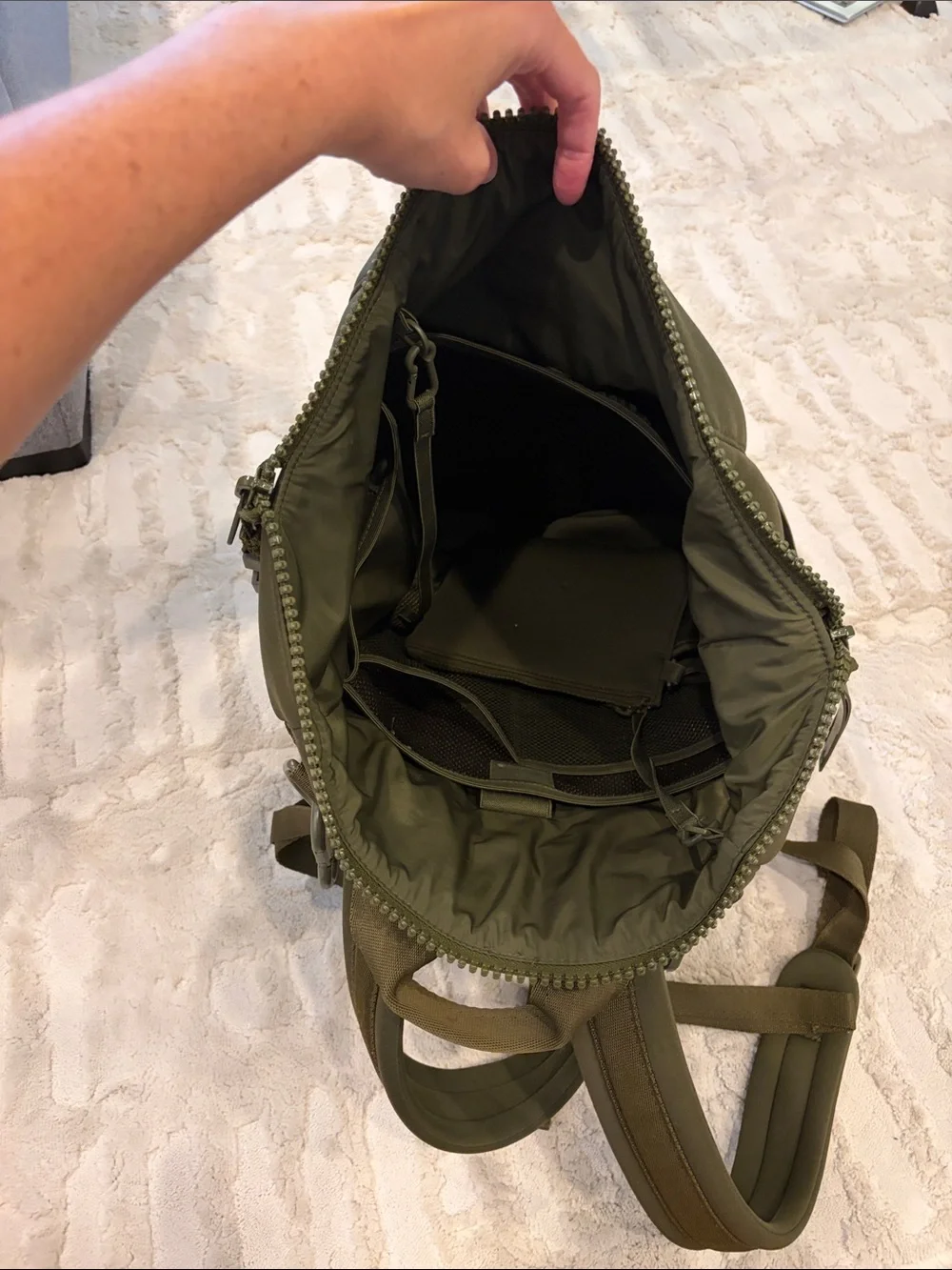 Dagne Dover Indi Dark Moss Medium Diaper Bag Backpack with accessories